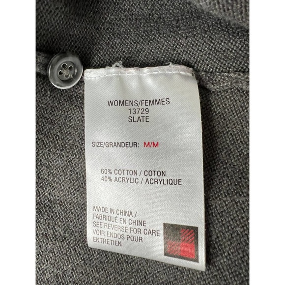 Woolrich Women's 3 button sweater size Medium grey with red detailing - Picture 7 of 7